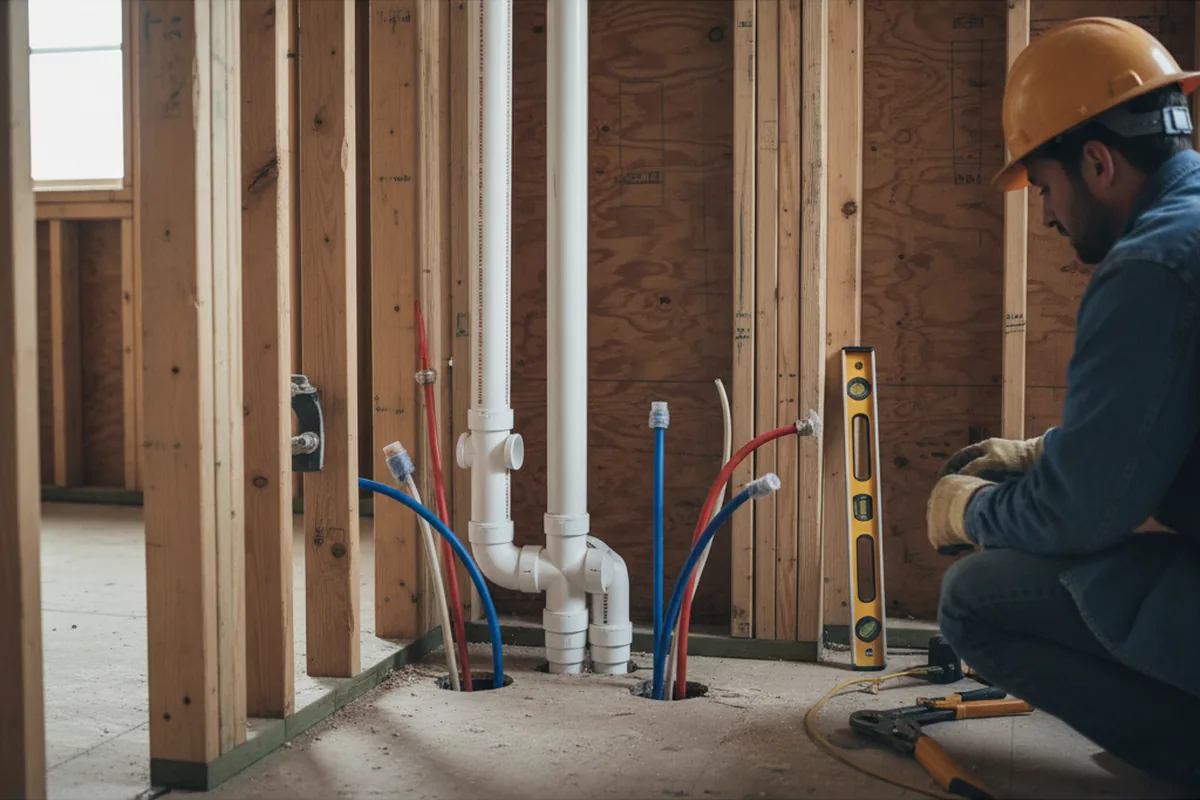 Drain and supply rough-in during Leak Detection in Los Gatos