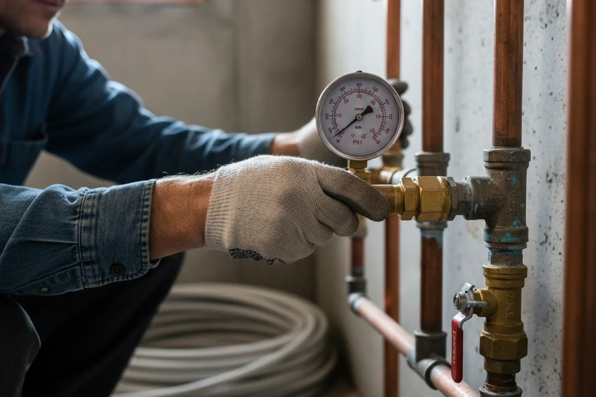 Pressure testing a repaired line during Water Line Repair in Los Gatos